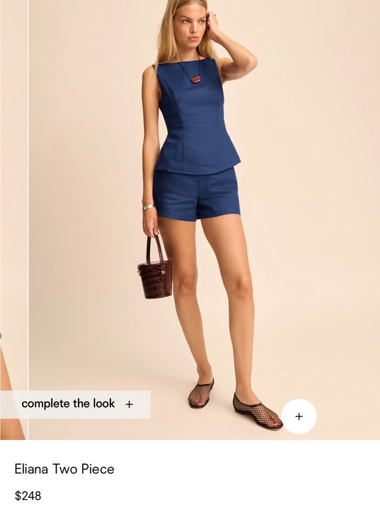 Reformation Tops - Reformation Eliana Two-Piece Navy Blue Top and Shorts
